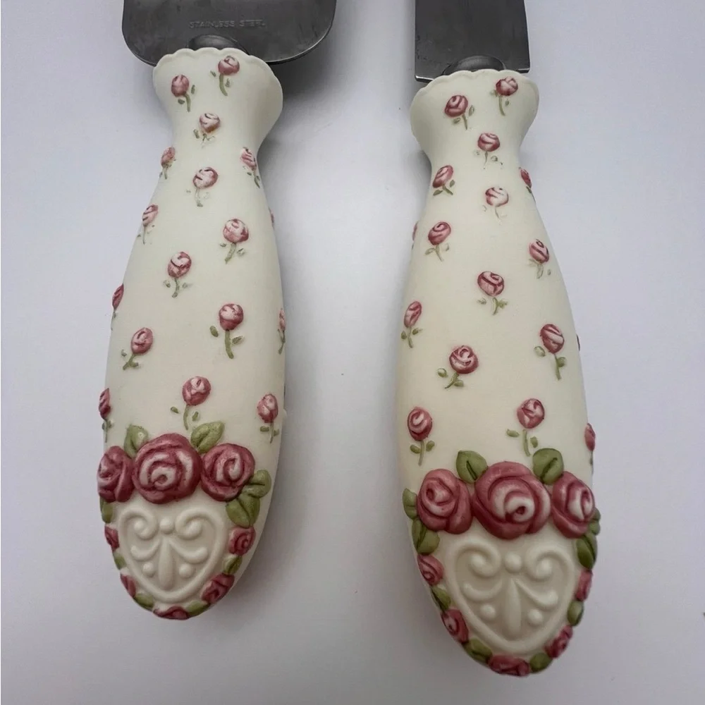 Cake Knife & Pie Server  “Pretty as a picture Promises of Love wedding bridal